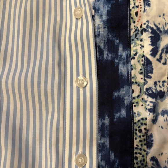 Chico's Light Blue and White Striped Button-Down Shirt - Picture 9 of 9